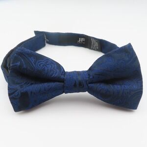 J Ferrar Bow Tie Blue Paisley 2" Wide Pre Tied Formal Tuxedo Polyester